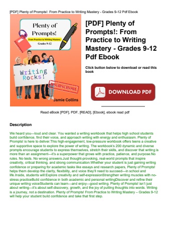 [pdf] plenty of prompts! from practice to writing mastery - grades 9-12 pdf ebook