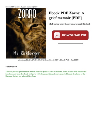 ebook pdf  zorro a grief memoir [pdf]