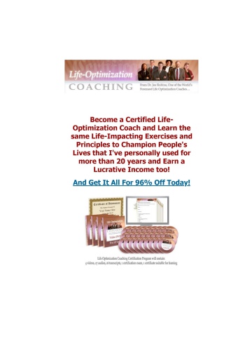 Life-Optimization Coaching Certification Program PDF Course Download (Dr. Joe Robino)