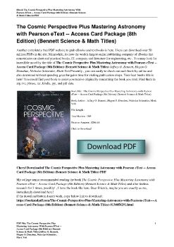 The Cosmic Perspective Plus Mastering Astronomy with Pearson eText -- Access Card Package (8th Edition) (Bennett Science & Math Titles)Jeffrey O. Bennett, Megan O. Donahue, Nicholas Schneider, Mark Voit