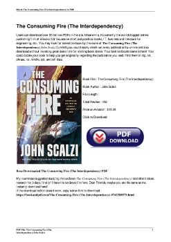 The Consuming Fire (The Interdependency)John Scalzi