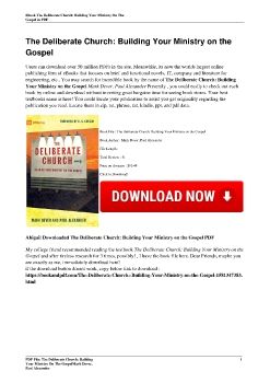 The Deliberate Church: Building Your Ministry on the GospelMark Dever, Paul Alexander