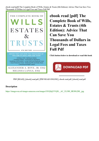 ebook read [pdf] the complete book of wills  estates & trusts (4th edition) advice that can save you