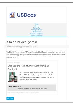 Kinetic Power System FREE PDF Download 2026 DOC