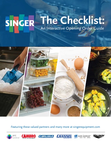 Singer Opening Order Checklist