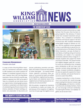 King William Association Newsletter • September 2020