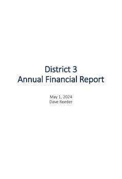 District 3 Annual Meeting Financial Report