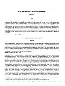 TEKSTİL SEKTÖRÜNDE ATIK EKOLOJİSİ UYGULAMALARI