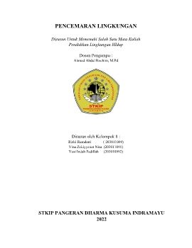 Makalah pencemaran lingkungan kelompok 7 dan 8