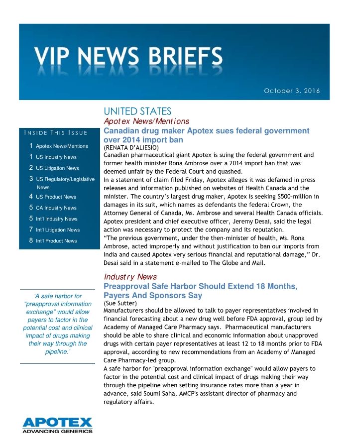 10-03-2016 VIP News Briefs