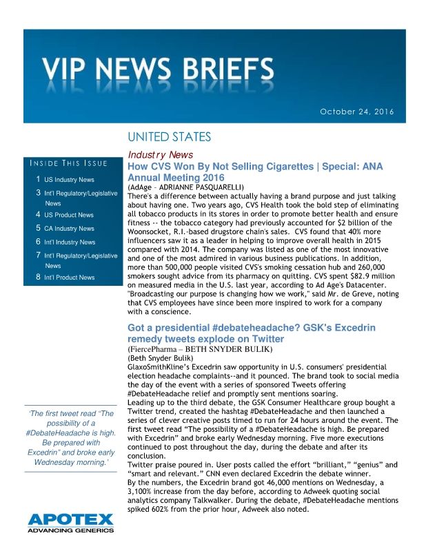 10-24-2016 VIP News Briefs