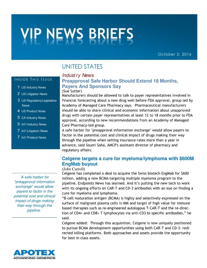 10-03-2016 VIP News Briefs
