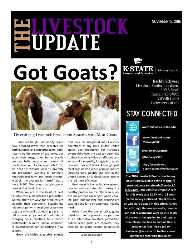 Livestock Update-November 2016