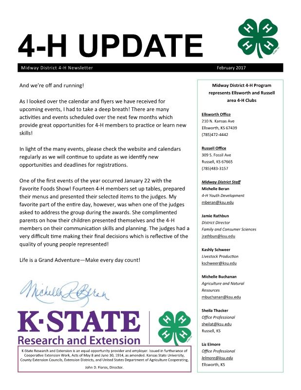 2017 February 4-H Update - Midway District