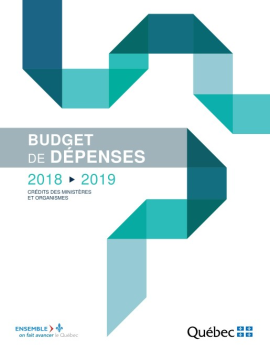 Budget de dépenses 2018-2019 - Crédits des ministères et organismes