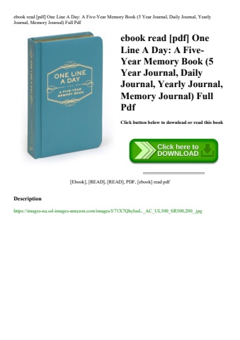 ebook read [pdf] one line a day a five-year memory book (5 year journal  daily journal  yearly journ