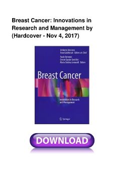 Breast Cancer: Innovations in Research and Management by (Hardcover - Nov 4, 2017)