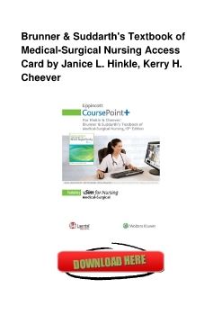 Brunner & Suddarth's Textbook of Medical-Surgical Nursing Access Card by Janice L. Hinkle, Kerry H. Cheever