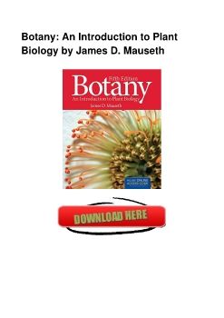 Botany: An Introduction to Plant Biology by James D. Mauseth