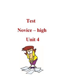 Novice-High unit-4-vocab test