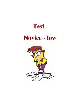 Novice-Low unit 5 test