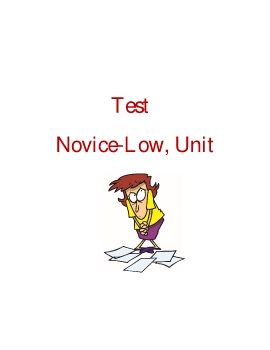 Novice-Low-unit-8-vocab-test