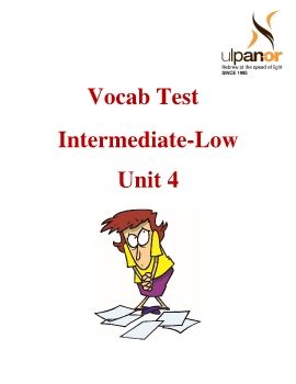 Vocab-Test, Inter-Low - Unit 4