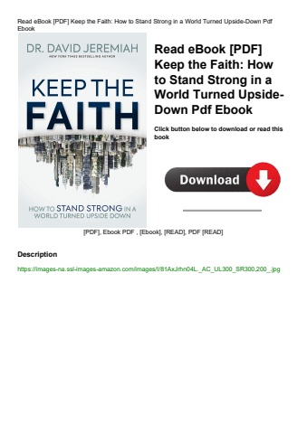 read ebook [pdf] keep the faith how to stand strong in a world turned upside-down pdf ebook