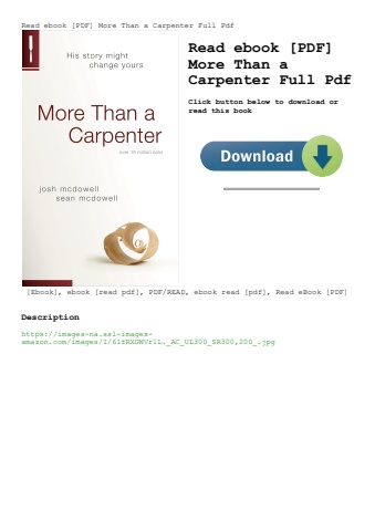 read ebook [pdf] more than a carpenter full pdf