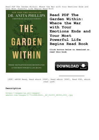 read pdf the garden within where the war with your emotions ends and your most powerful life begins