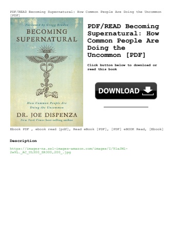 pdfread becoming supernatural how common people are doing the uncommon [pdf]