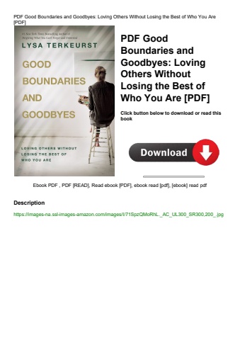 pdf good boundaries and goodbyes loving others without losing the best of who you are [pdf]