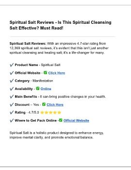 Spiritual Salt Review - Is This Spiritual Cleansing Salt Effective? Must Read!