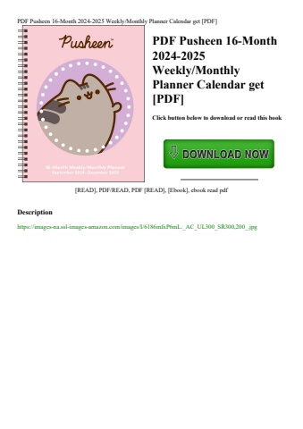 pdf pusheen 16-month 2024-2025 weeklymonthly planner calendar get [pdf]