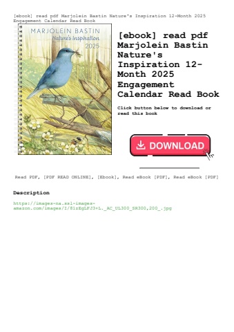 [ebook] read pdf marjolein bastin nature's inspiration 12-month 2025 engagement calendar read book