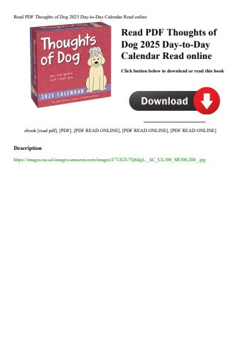 read pdf thoughts of dog 2025 day-to-day calendar read online