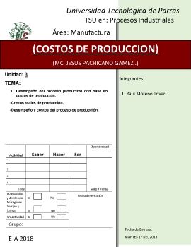 unidad 3 costos de produccion