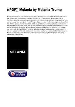 ((PDF)) Melania by Melania Trump