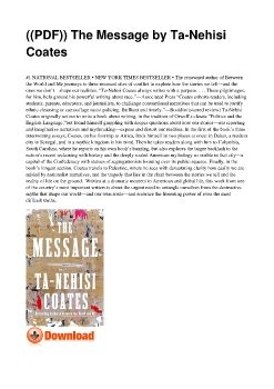 ((PDF)) The Message by Ta-Nehisi Coates