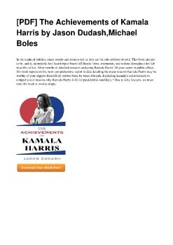 [PDF] The Achievements of Kamala Harris by Jason Dudash,Michael Boles