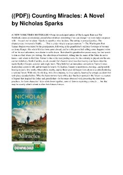 ((PDF)) Counting Miracles: A Novel by Nicholas Sparks