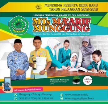 Brosur PPDB MTs Ma'arif Munggung 2018/2019