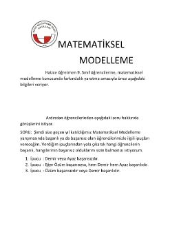 MATEMATiKSEL MODELLEME FLIPBOOK