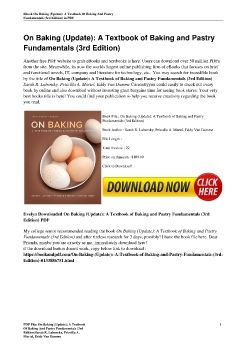 On Baking (Update): A Textbook of Baking and Pastry Fundamentals (3rd Edition)Sarah R. Labensky, Priscilla A. Martel, Eddy Van Damme
