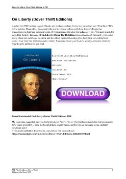 On Liberty (Dover Thrift Editions)John Stuart Mill