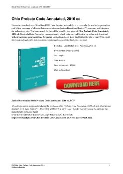 Ohio Probate Code Annotated, 2016 ed.Banks-Baldwin