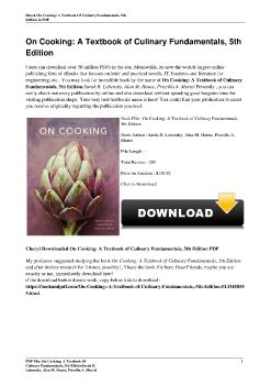 On Cooking: A Textbook of Culinary Fundamentals, 5th EditionSarah R. Labensky, Alan M. Hause, Priscilla A. Martel