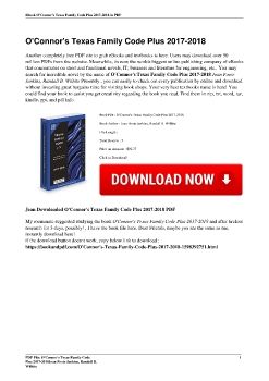 O'Connor's Texas Family Code Plus 2017-2018Joan Foote Jenkins, Randall B. Wilhite