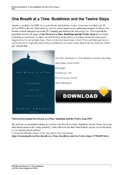 One Breath at a Time: Buddhism and the Twelve StepsKevin Griffin