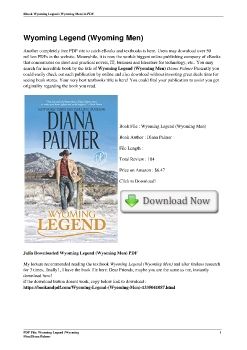 Wyoming Legend (Wyoming Men)Diana Palmer
